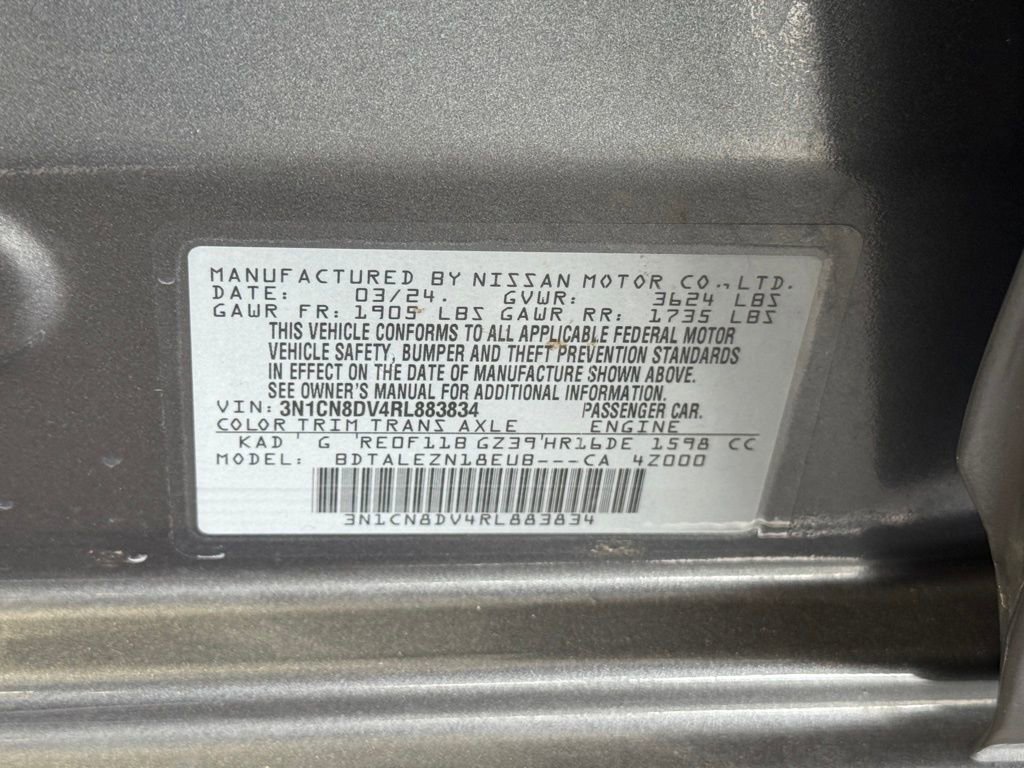 Used 2024 Nissan Versa S w/ Trunk Package FWD image 35