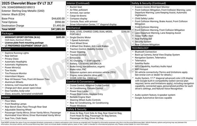 Certified 2025 Chevrolet Blazer EV LT w/ Midnight/Sport Edition FWD image 5