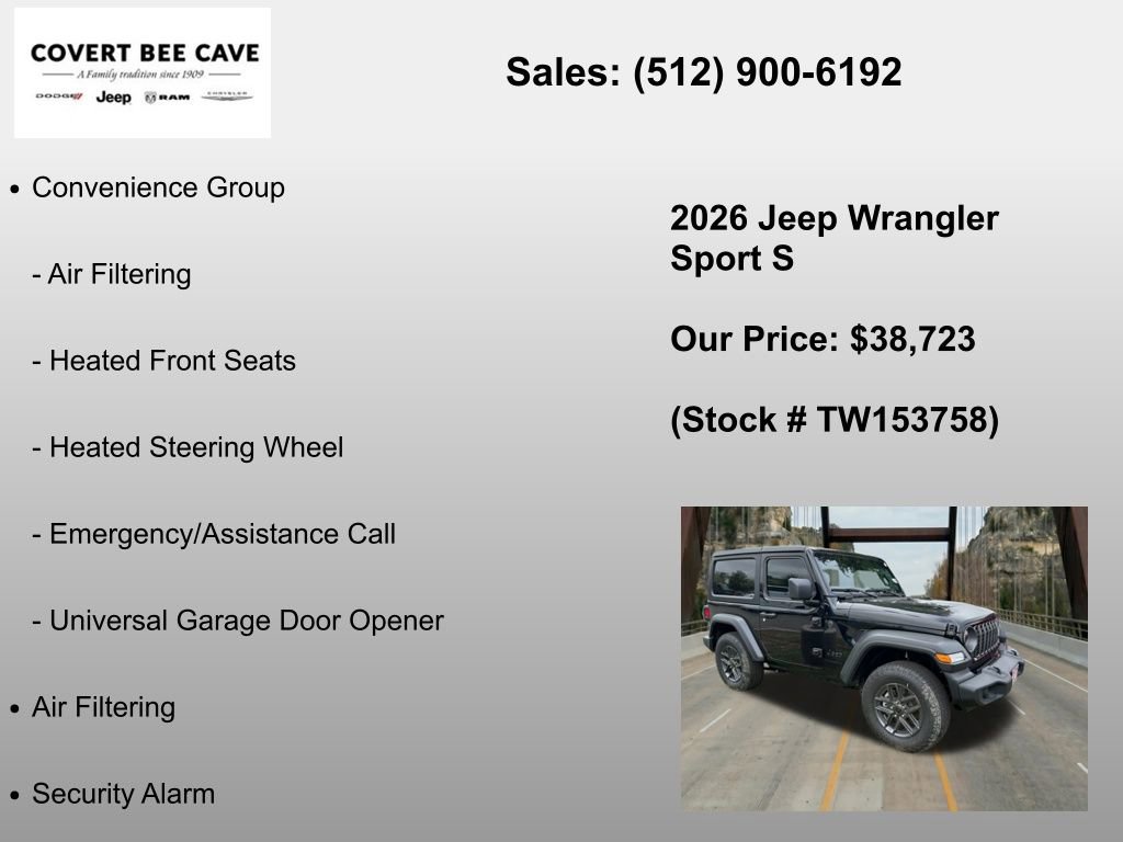 New 2026 Jeep Wrangler Sport AWD/4WD image 18