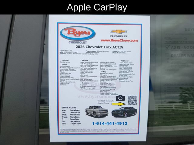 Used 2026 Chevrolet Trax ACTIV w/ Sunroof Package FWD image 13