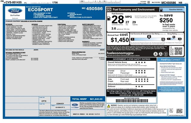 Used 2021 Ford EcoSport S image 30