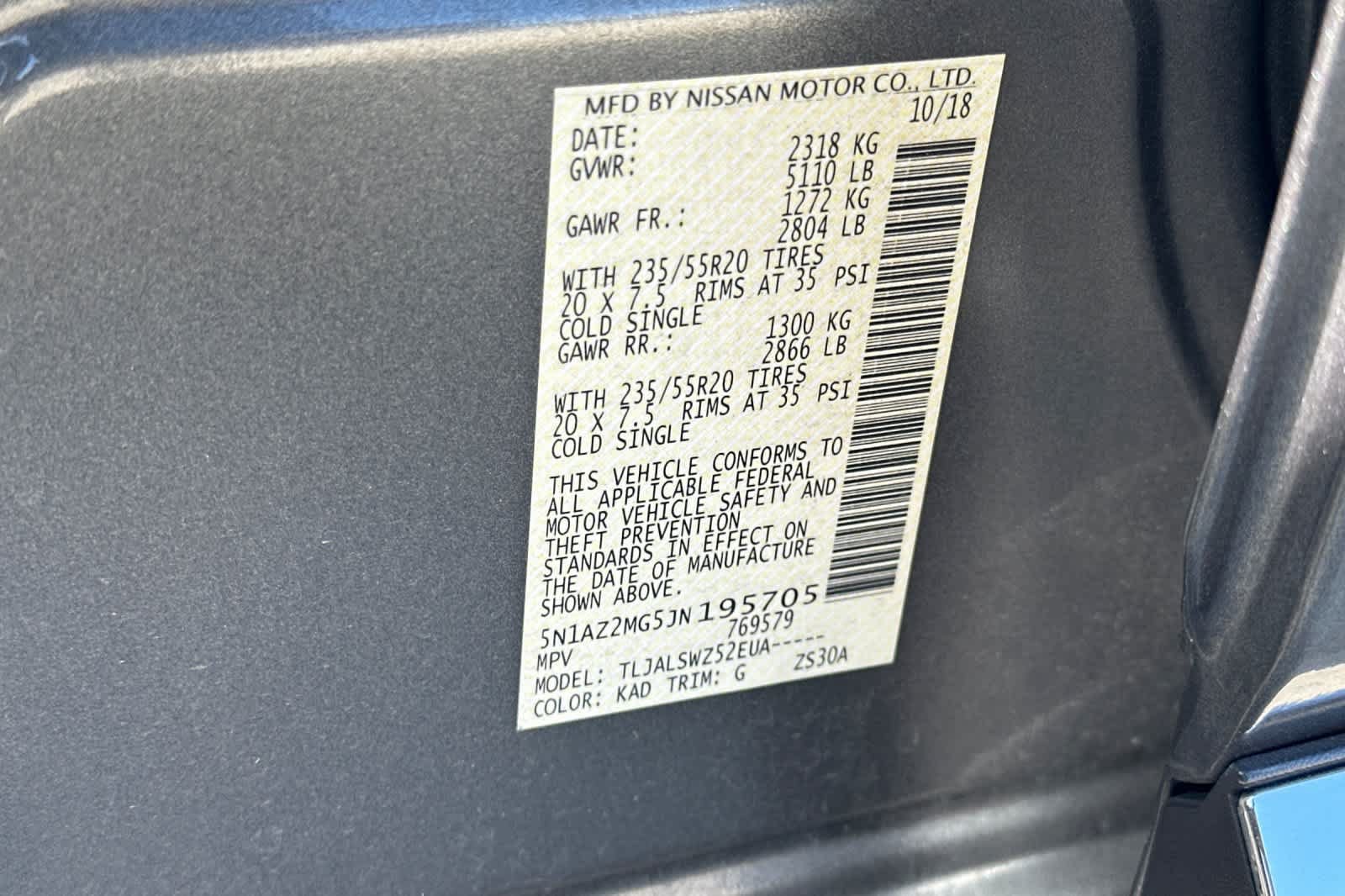 Used 2018 Nissan Murano Platinum w/ Cargo Package FWD image 37