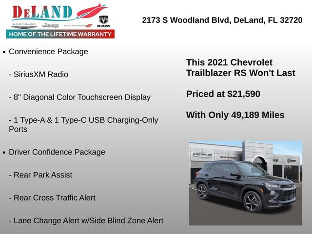 Used 2021 Chevrolet TrailBlazer RS w/ Sun and Liftgate Package AWD/4WD image 18