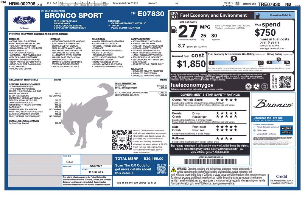 New 2026 Ford Bronco Sport Heritage w/ Convenience Package image 13