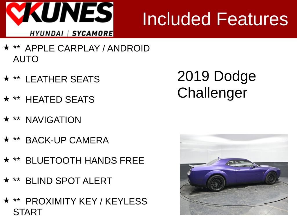 Used 2019 Dodge Challenger R/T Scat Pack w/ Widebody Package image 2