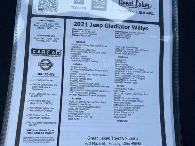 Used 2021 Jeep Gladiator Sport AWD/4WD image 27