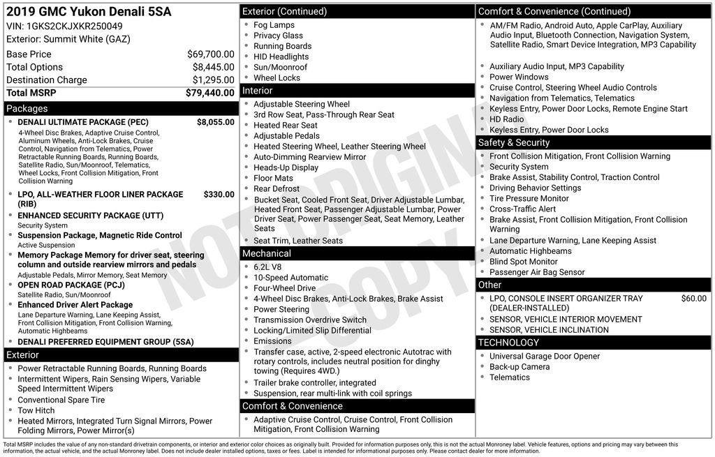 Used 2019 GMC Yukon Denali w/ Denali Ultimate Package AWD/4WD image 44