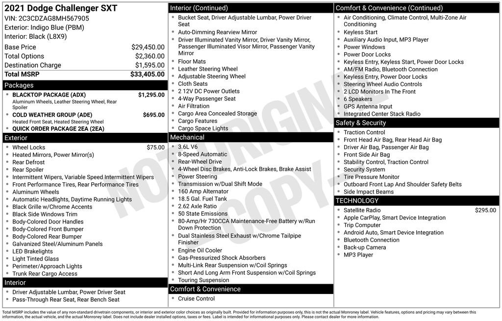 Used 2021 Dodge Challenger SXT w/ Blacktop Package image 34