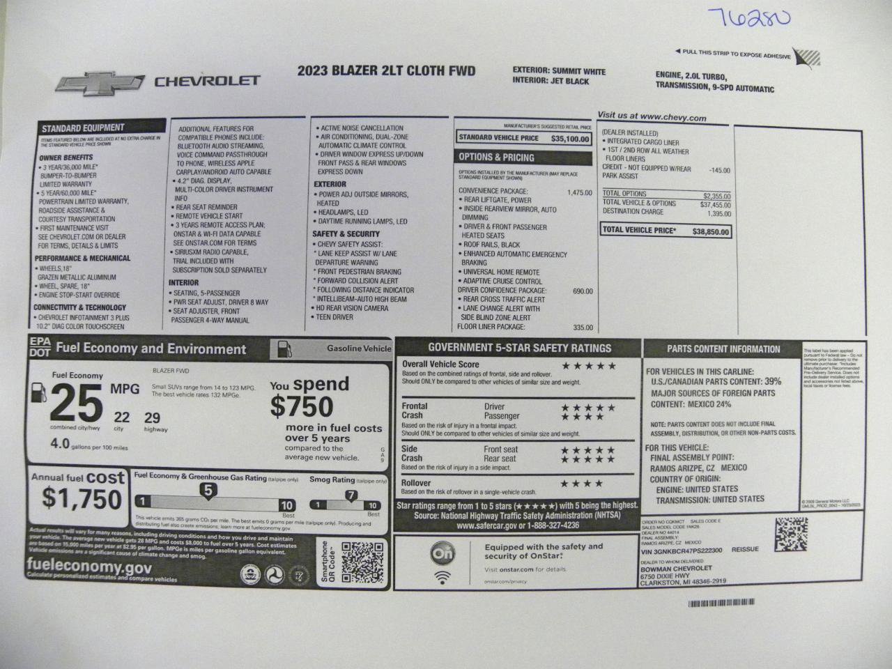 Used 2023 Chevrolet Blazer LT w/ Convenience Package image 20