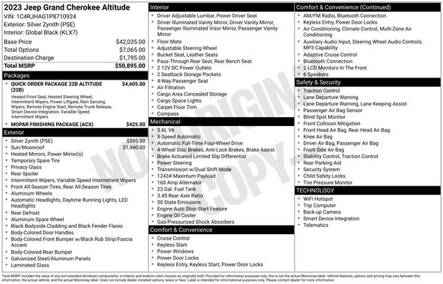 Used 2023 Jeep Grand Cherokee Altitude AWD/4WD image 15