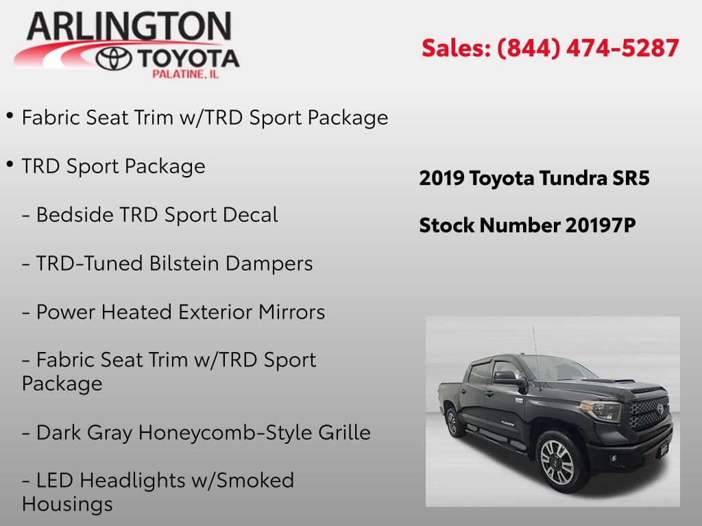 Used 2019 Toyota Tundra SR5 w/ TRD Sport Package AWD/4WD image 2