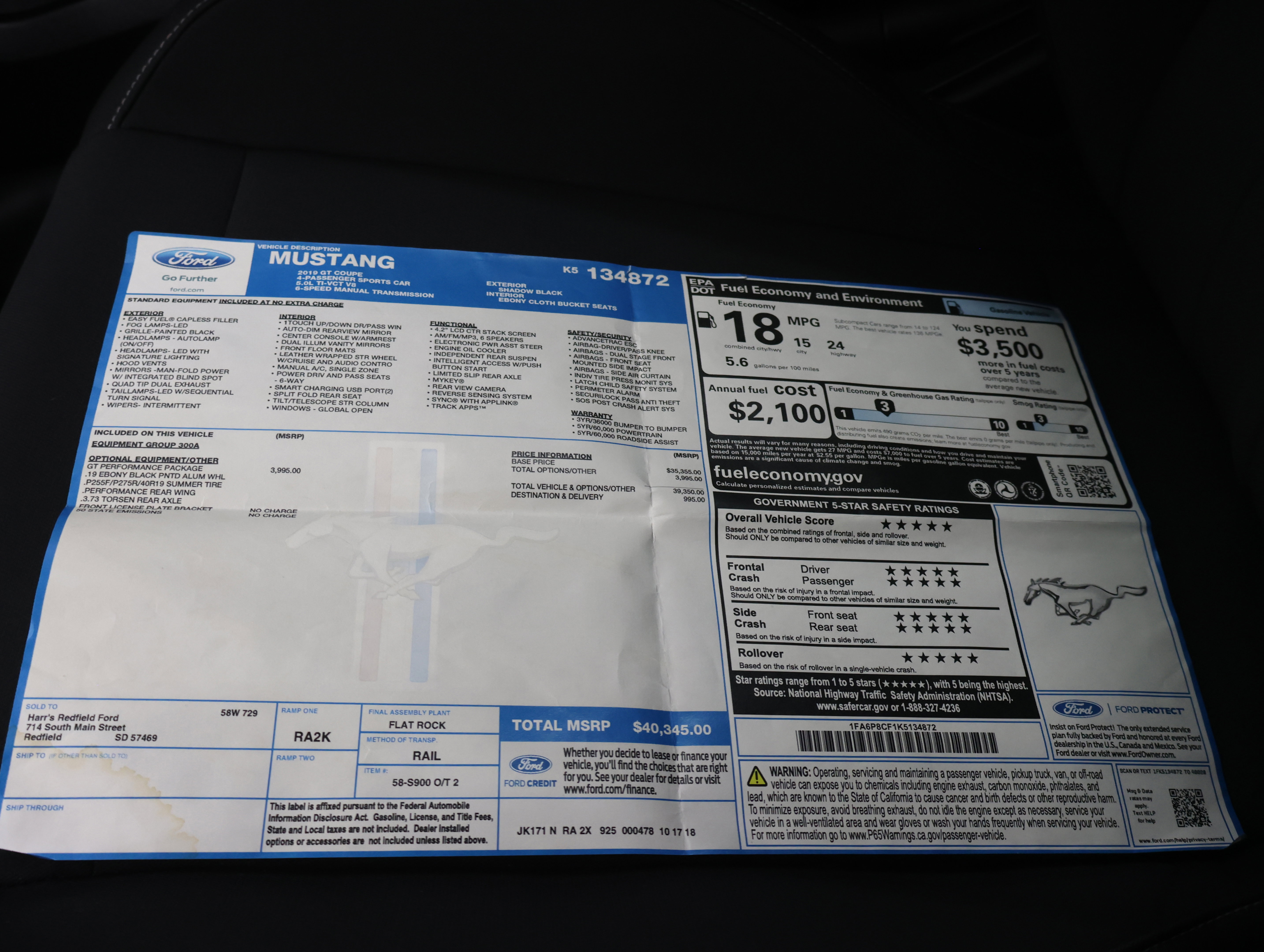 Used 2019 Ford Mustang GT w/ GT Performance Package image 50