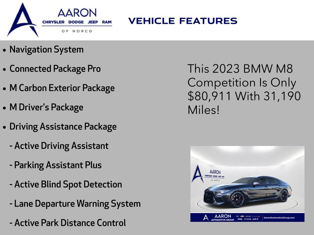 Used 2023 BMW M8 Gran Coupe xDrive Competition w/ M Carbon Exterior Package AWD/4WD image 5