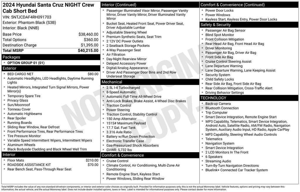 Used 2024 Hyundai Santa Cruz Night AWD/4WD image 35
