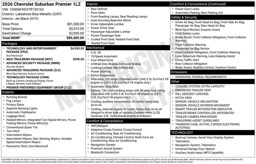 New 2026 Chevrolet Suburban Premier image 26