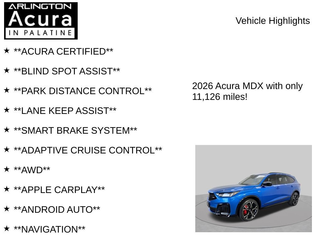 Certified 2026 Acura MDX Type S w/ Advance Package AWD/4WD image 7