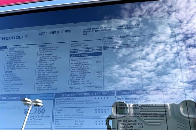 New 2026 Chevrolet Traverse LT w/ Sun and Wheel Package image 12