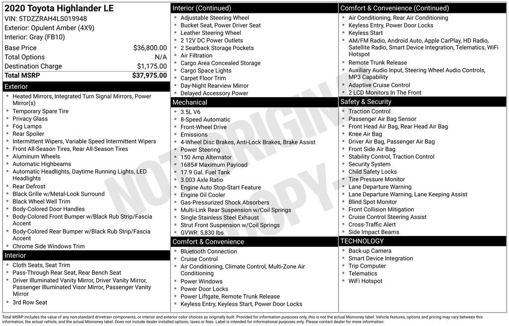 Used 2020 Toyota Highlander LE image 4