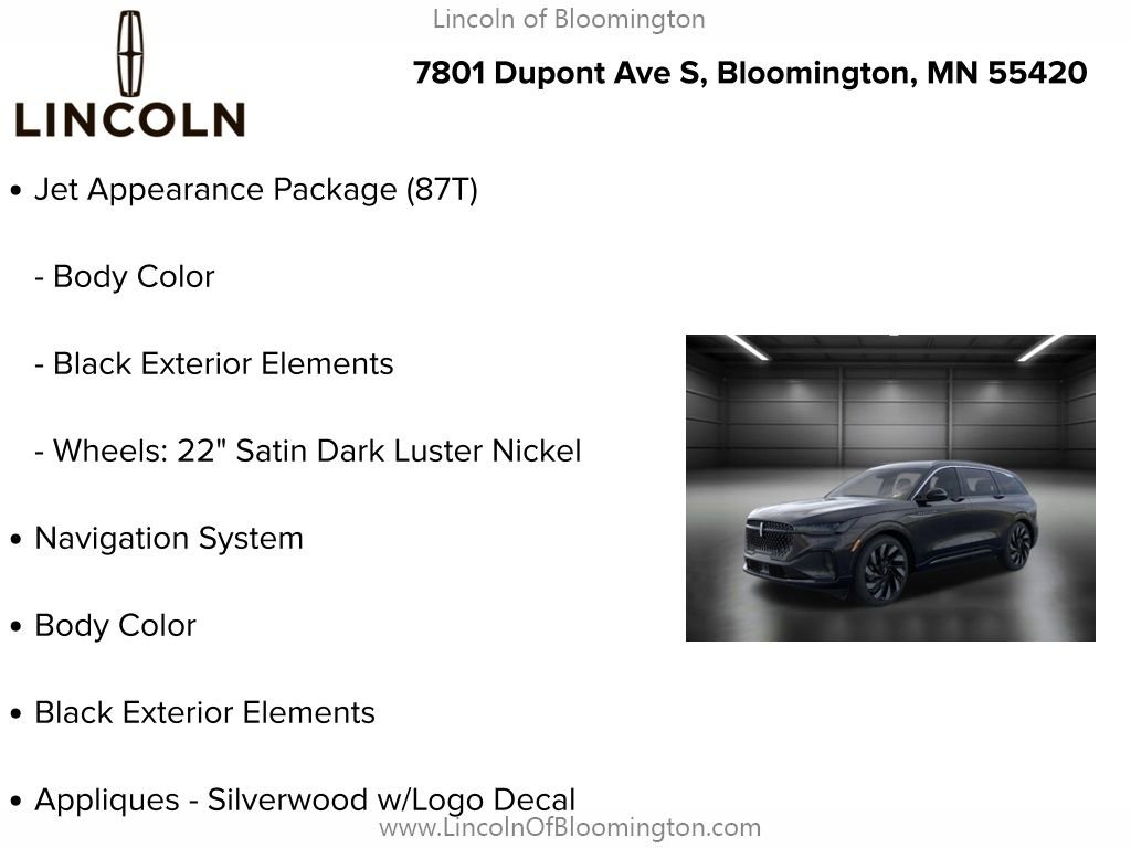 New 2024 Lincoln Nautilus Black Label w/ Jet Appearance Package (87T) image 9