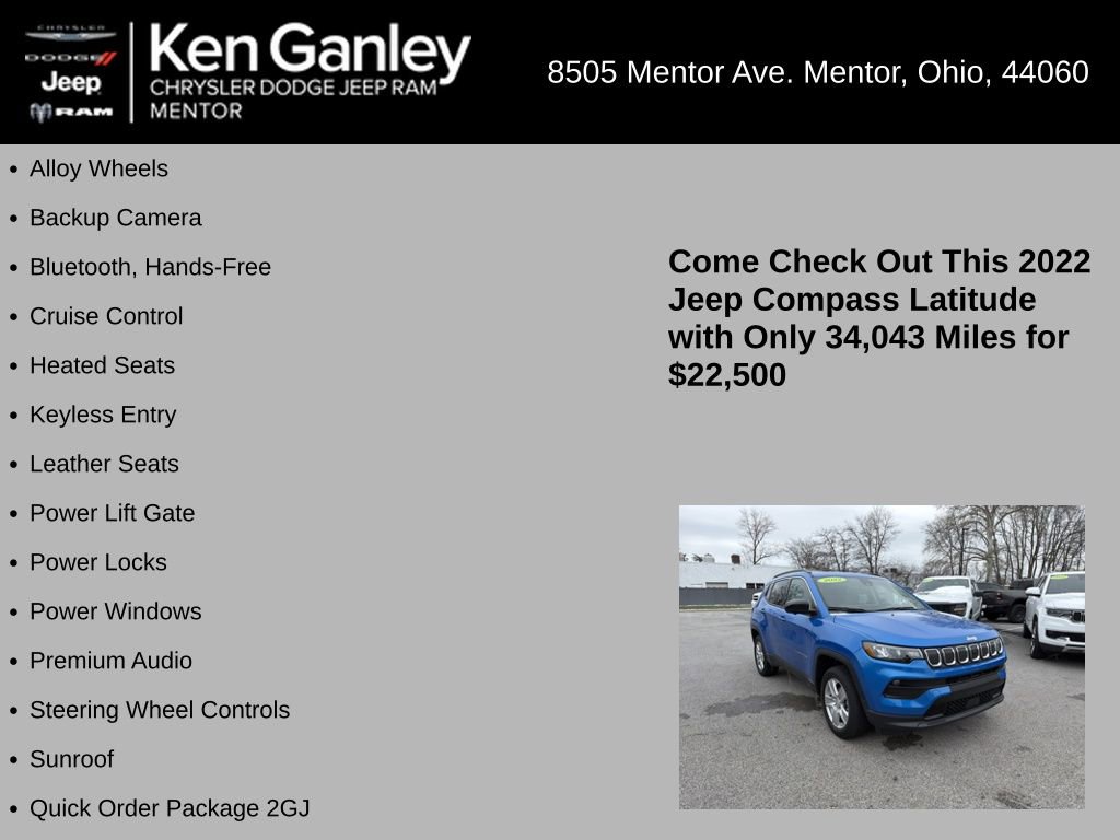 Used 2022 Jeep Compass Latitude w/ Sun and Sound Group image 5