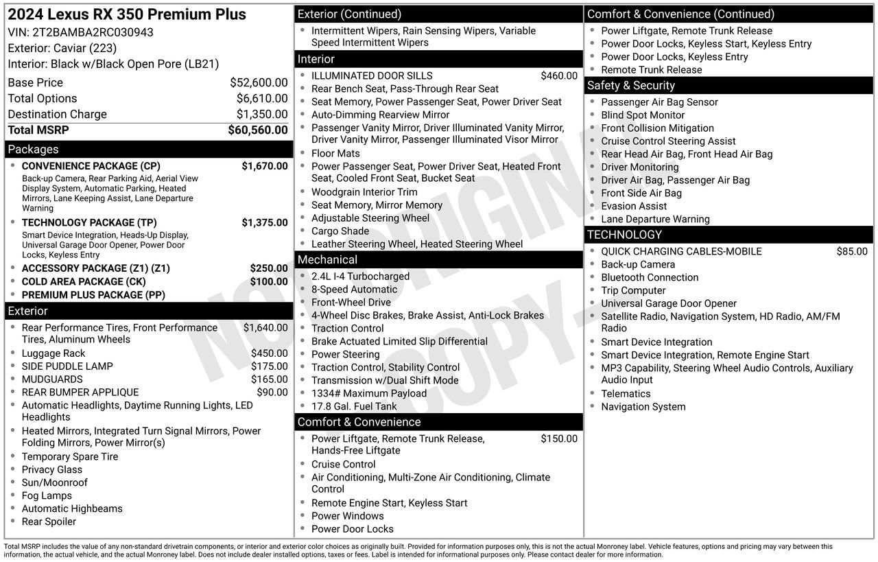 Used 2024 Lexus RX 350 Premium Plus w/ Convenience Package image 33