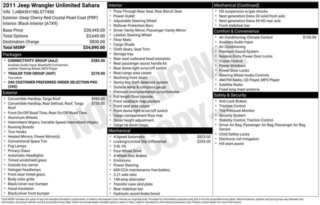 Used 2011 Jeep Wrangler Unlimited Sahara w/ Connectivity Group image 25