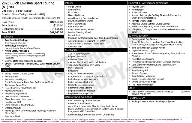 Certified 2025 Buick Envision Sport Touring AWD/4WD image 31