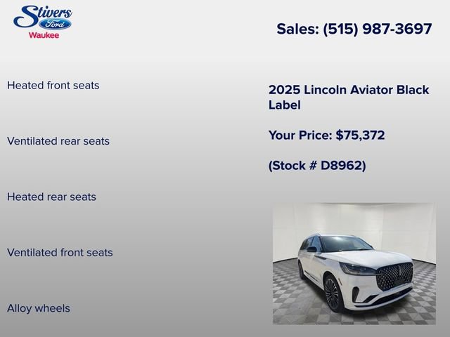 Certified 2025 Lincoln Aviator Black Label AWD/4WD image 21