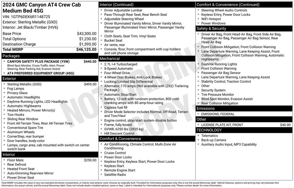 Used 2024 GMC Canyon AT4 w/ Canyon Safety Plus Package image 5