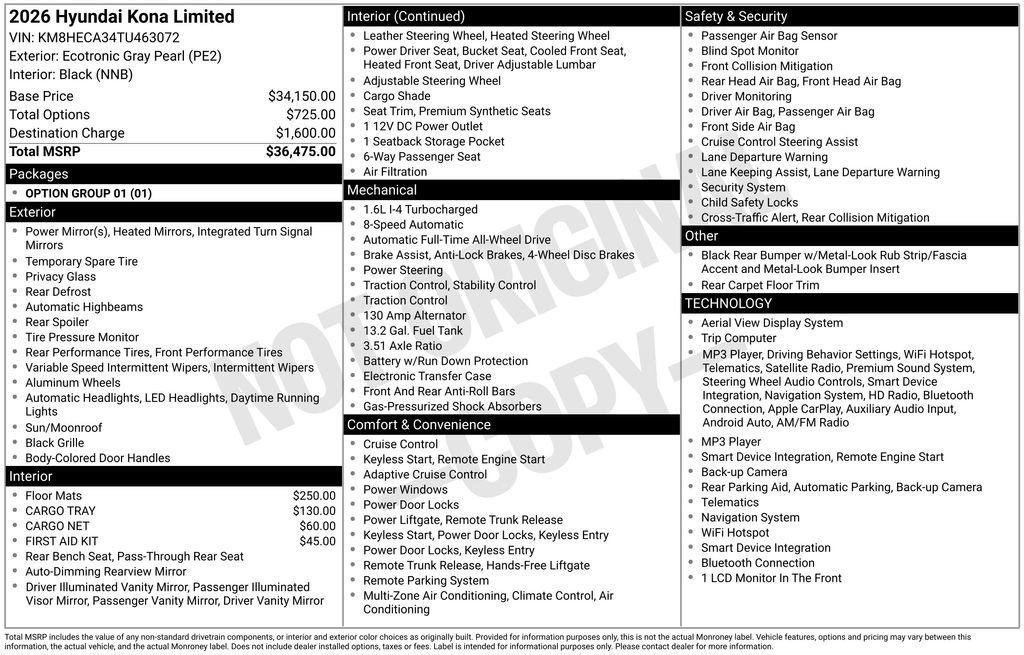 New 2026 Hyundai Kona Limited AWD/4WD image 19
