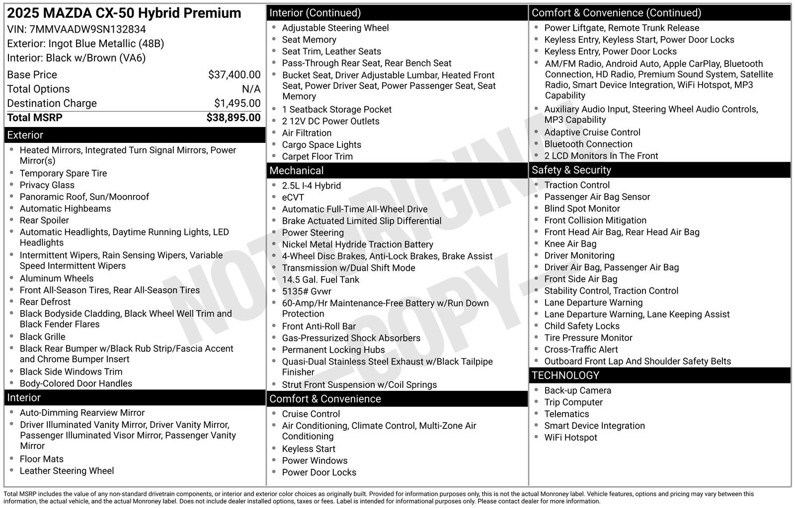 Certified 2025 MAZDA CX-50 AWD 2.5 Hybrid w/ Premium Pkg image 28
