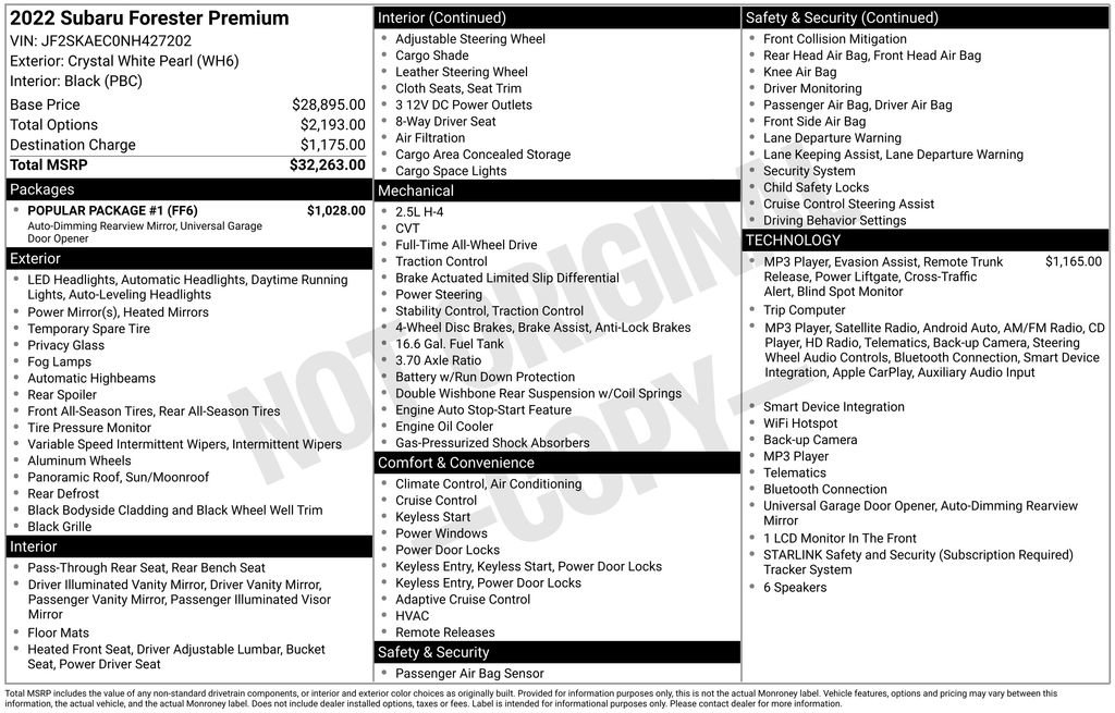 Used 2022 Subaru Forester Premium w/ Popular Package #1 AWD/4WD image 3