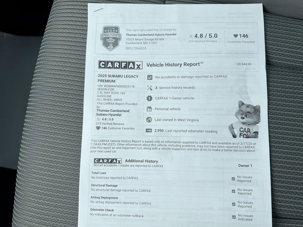 Certified 2025 Subaru Legacy Premium w/ Popular Package #1 image 41