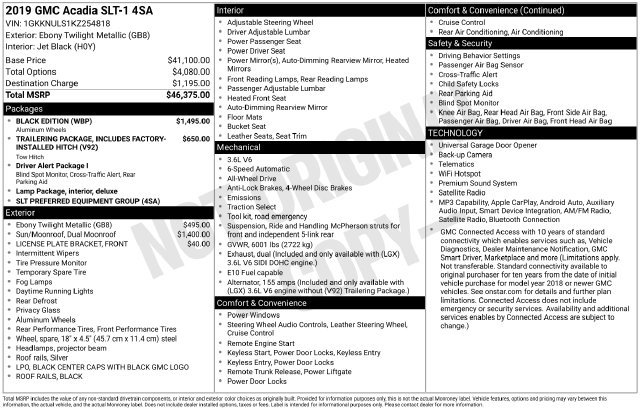 Used 2019 GMC Acadia SLT w/ Black Edition AWD/4WD image 8