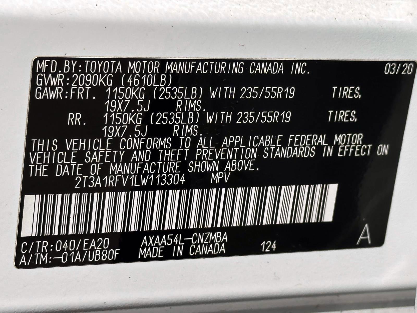 Certified 2020 Toyota RAV4 XLE Premium w/ All Weather Liner Package image 33