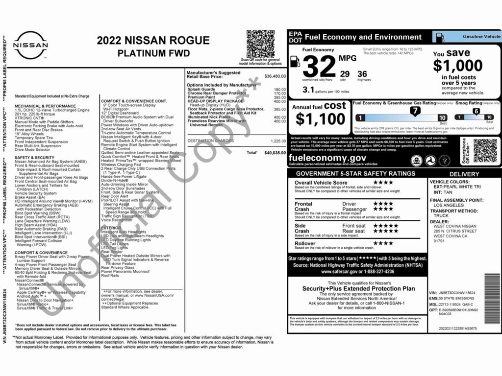 Used 2022 Nissan Rogue Platinum w/ Head-Up Display Package image 2