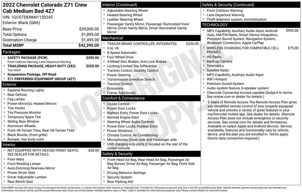 Certified 2022 Chevrolet Colorado Z71 w/ Safety Package AWD/4WD image 55