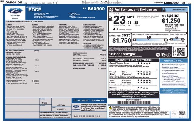 Used 2020 Ford Edge SEL w/ Convenience Package AWD/4WD image 9