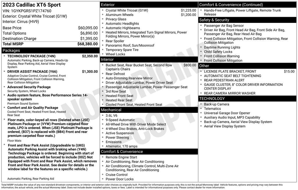 Used 2023 Cadillac XT6 Sport w/ Technology Package image 39