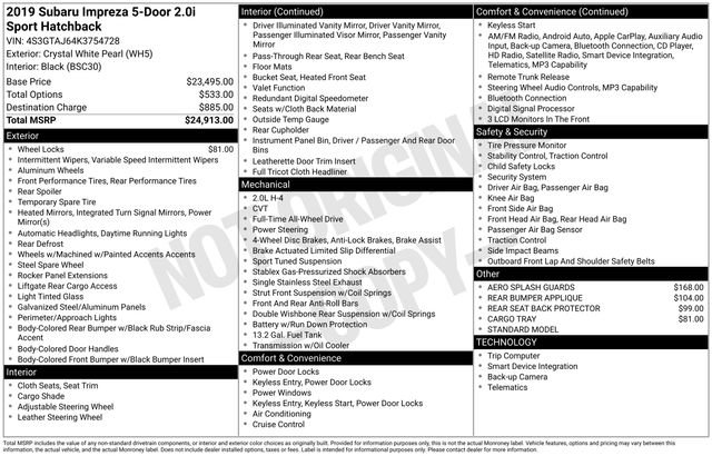 Used 2019 Subaru Impreza 2.0i Sport image 40
