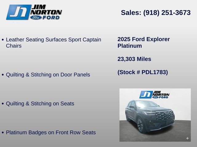Used 2025 Ford Explorer Platinum w/ LUX Leather Package AWD/4WD image 14