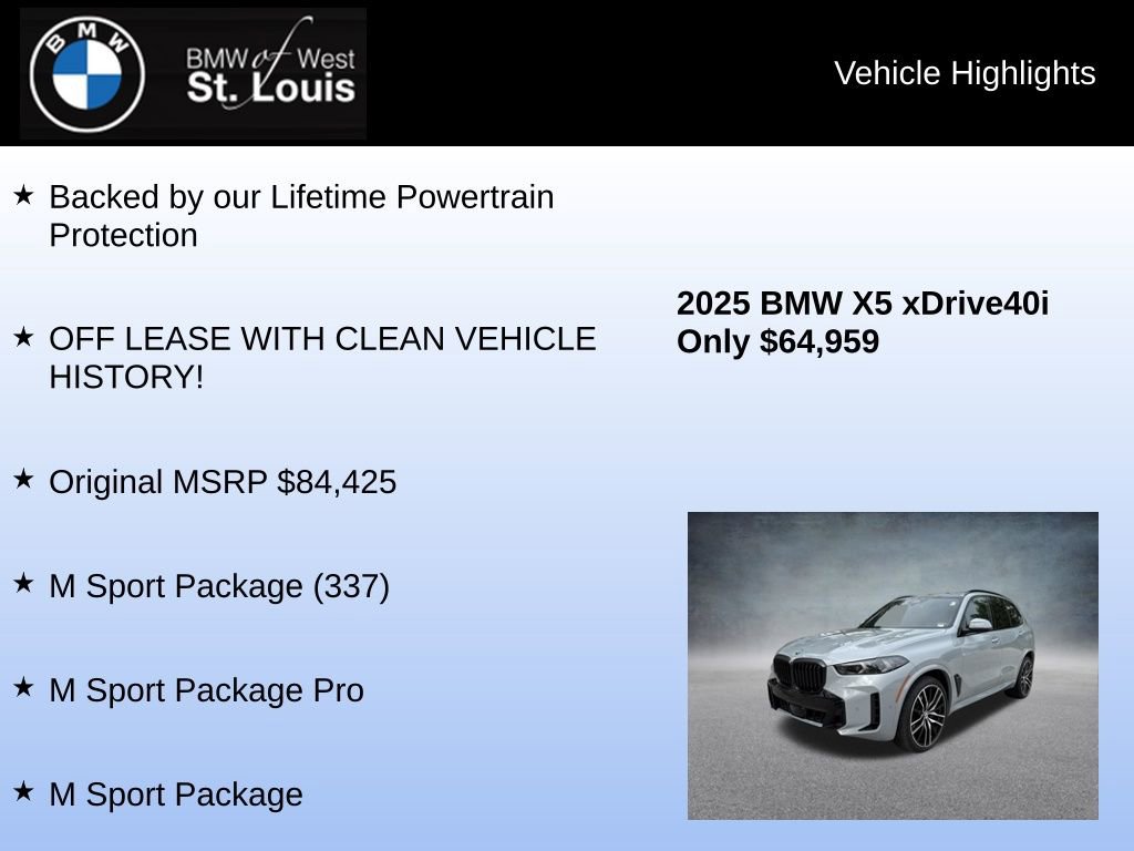 Used 2025 BMW X5 xDrive40i w/ Executive Package image 8