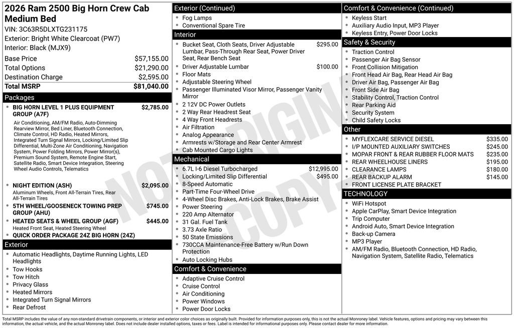 New 2026 RAM 2500 Big Horn AWD/4WD image 27