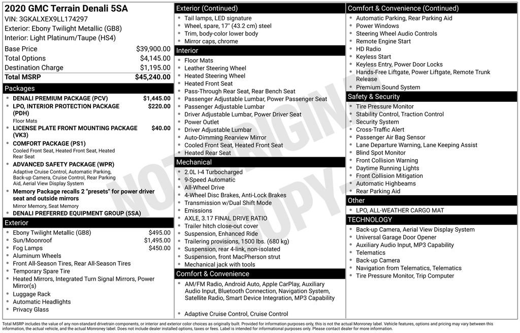 Used 2020 GMC Terrain Denali w/ Denali Premium Package image 27