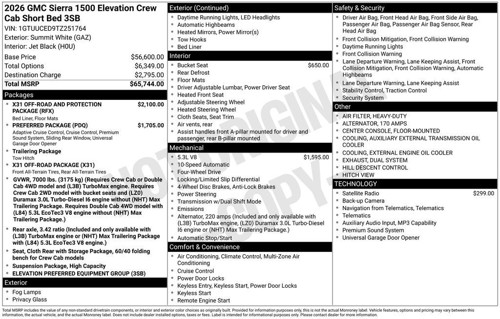 New 2026 GMC Sierra 1500 Elevation AWD/4WD image 45