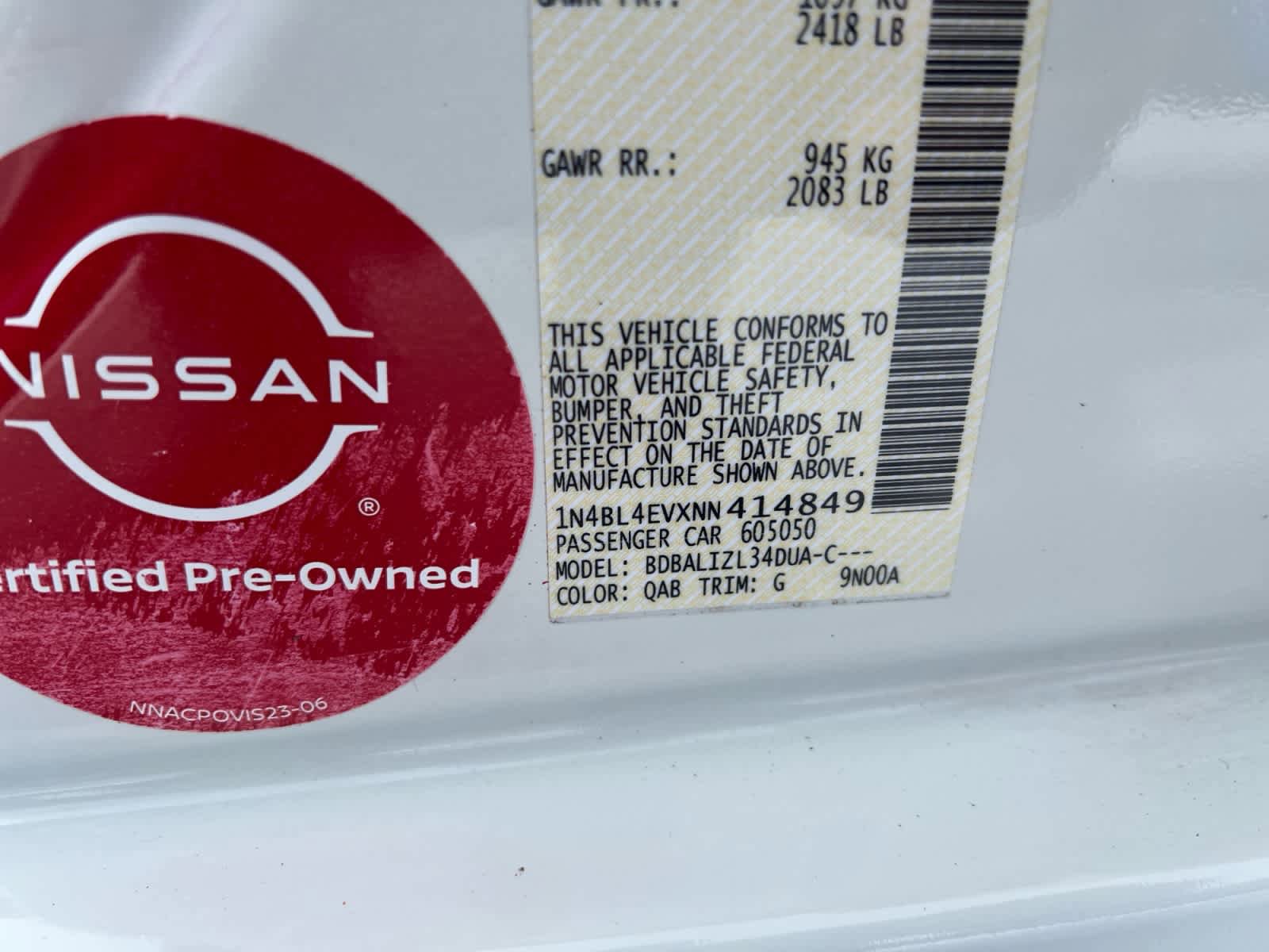 Certified 2022 Nissan Altima 2.5 SL FWD image 17