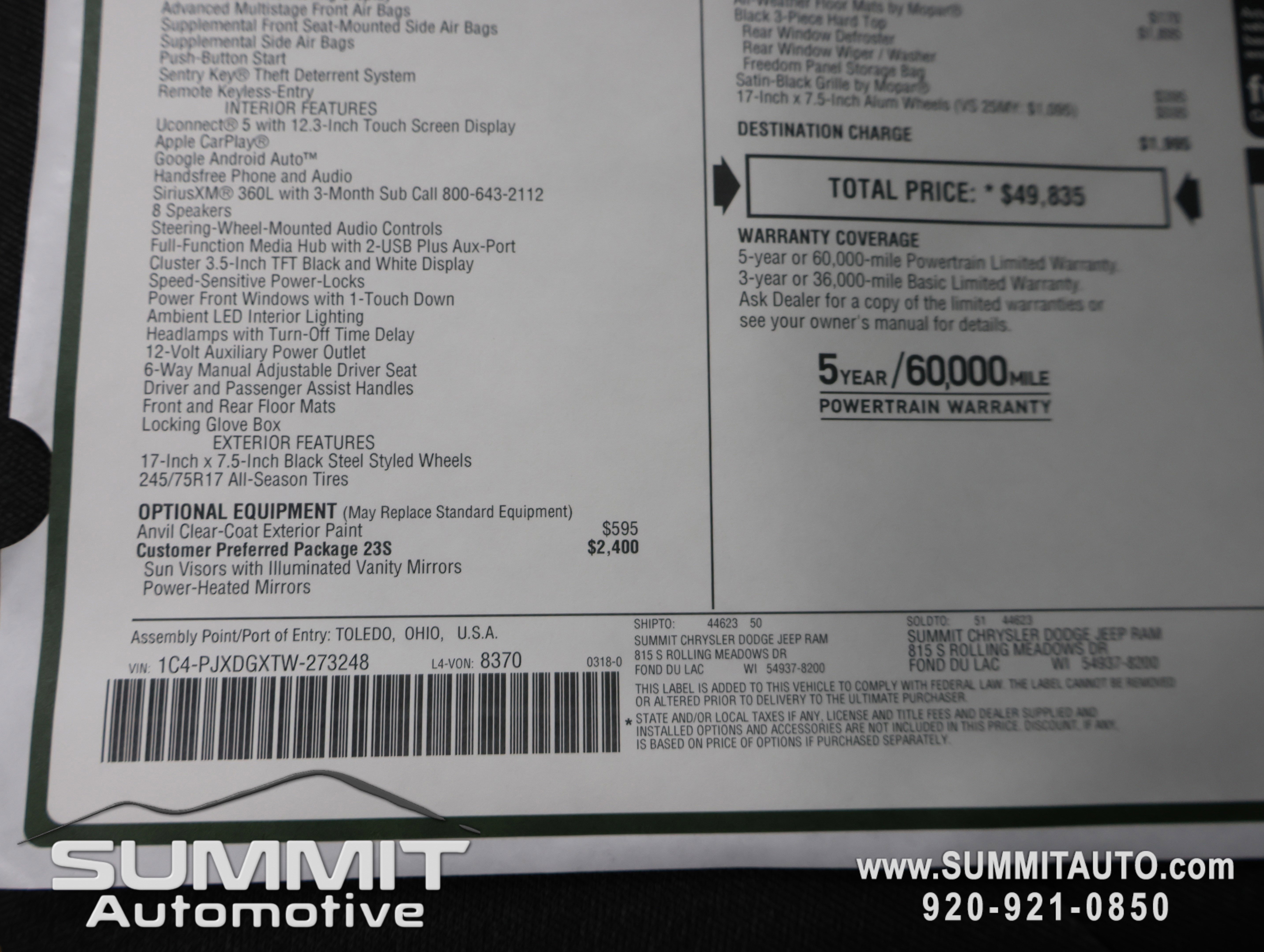 New 2026 Jeep Wrangler Sport S image 59