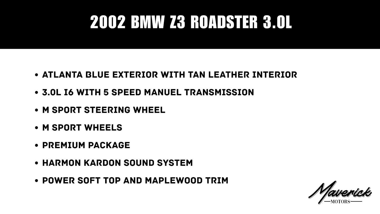 Used 2002 BMW Z3 3.0i RWD image 2