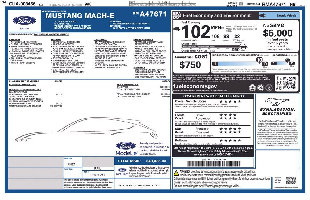 Certified 2024 Ford Mustang Mach-E Select RWD image 3