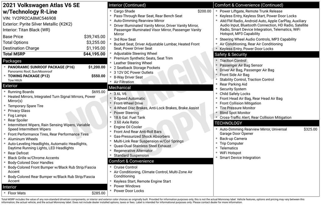 Used 2021 Volkswagen Atlas SE w/ Panoramic Sunroof Package image 41